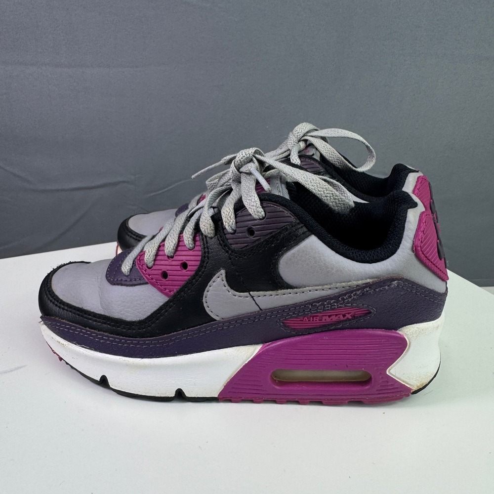 Nike Air Max 90 GS Kids Size 1Y Dark Raisin Gray Purple Casual Shoes HF6358-003 - Picture 2 of 16